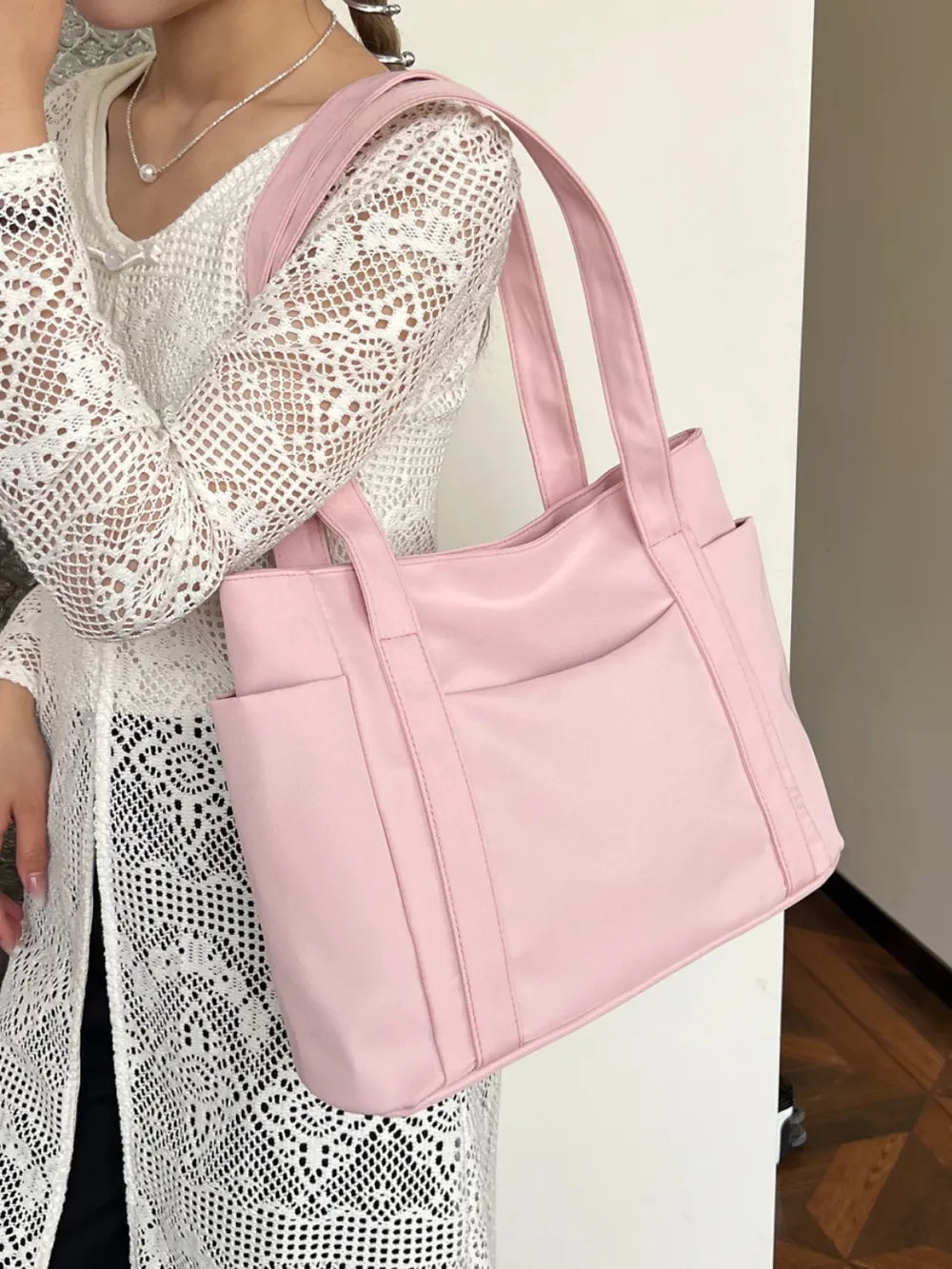 Oxford Cloth Tote Bag with Zipper - Premium from Trendsi - Just $19.05! Shop now at Craftklart.store