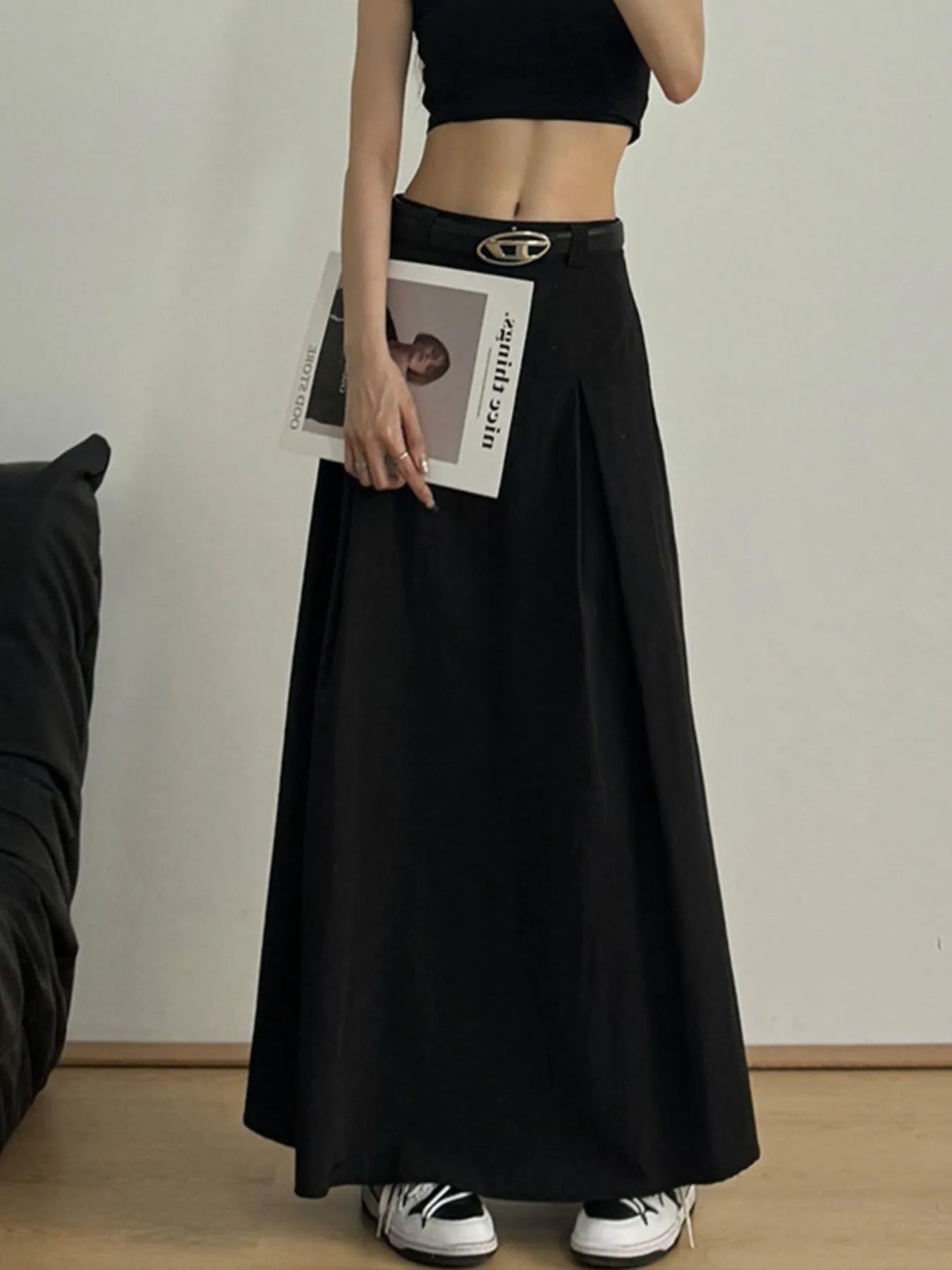 High Waist A-Line Maxi Skirt - Premium Skirt from Trendsi - Just $40.80! Shop now at Craftklart.store