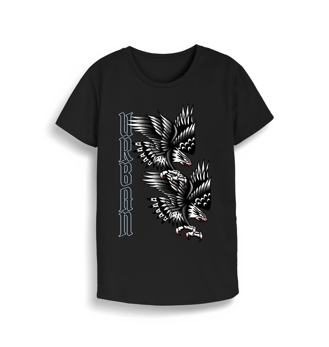 Jet Black Printed T-shirt Front