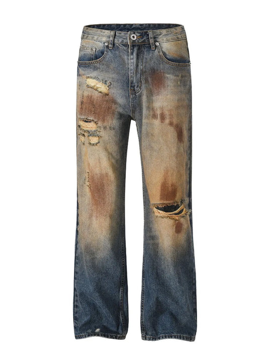 Men's Distressed Bleached Loose Fit Jeans - Premium Jeans from Trendsi - Just $58.48! Shop now at Craftklart.store