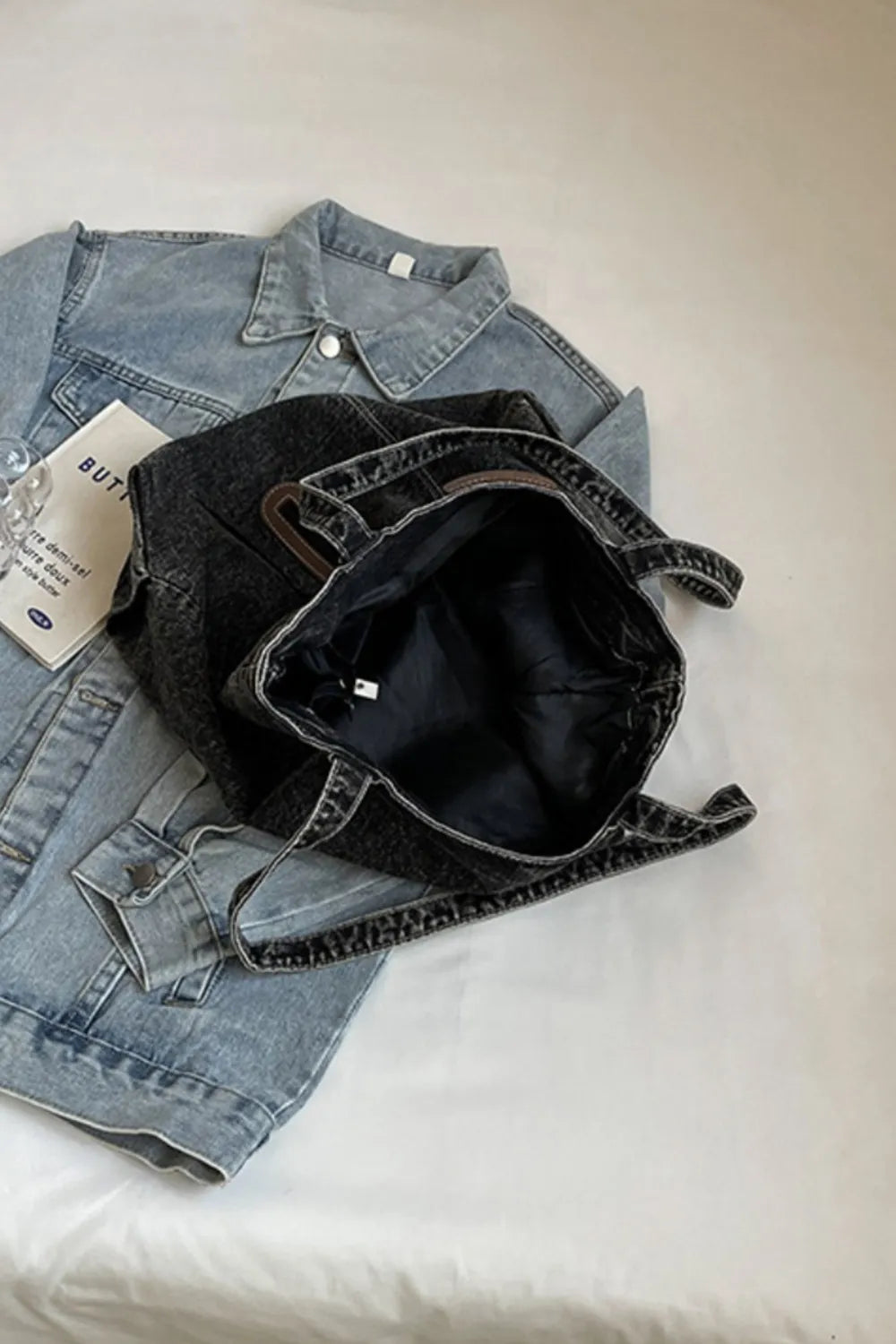 Medium Denim Tote Bag - Premium from Trendsi - Just $20.47! Shop now at Craftklart.store