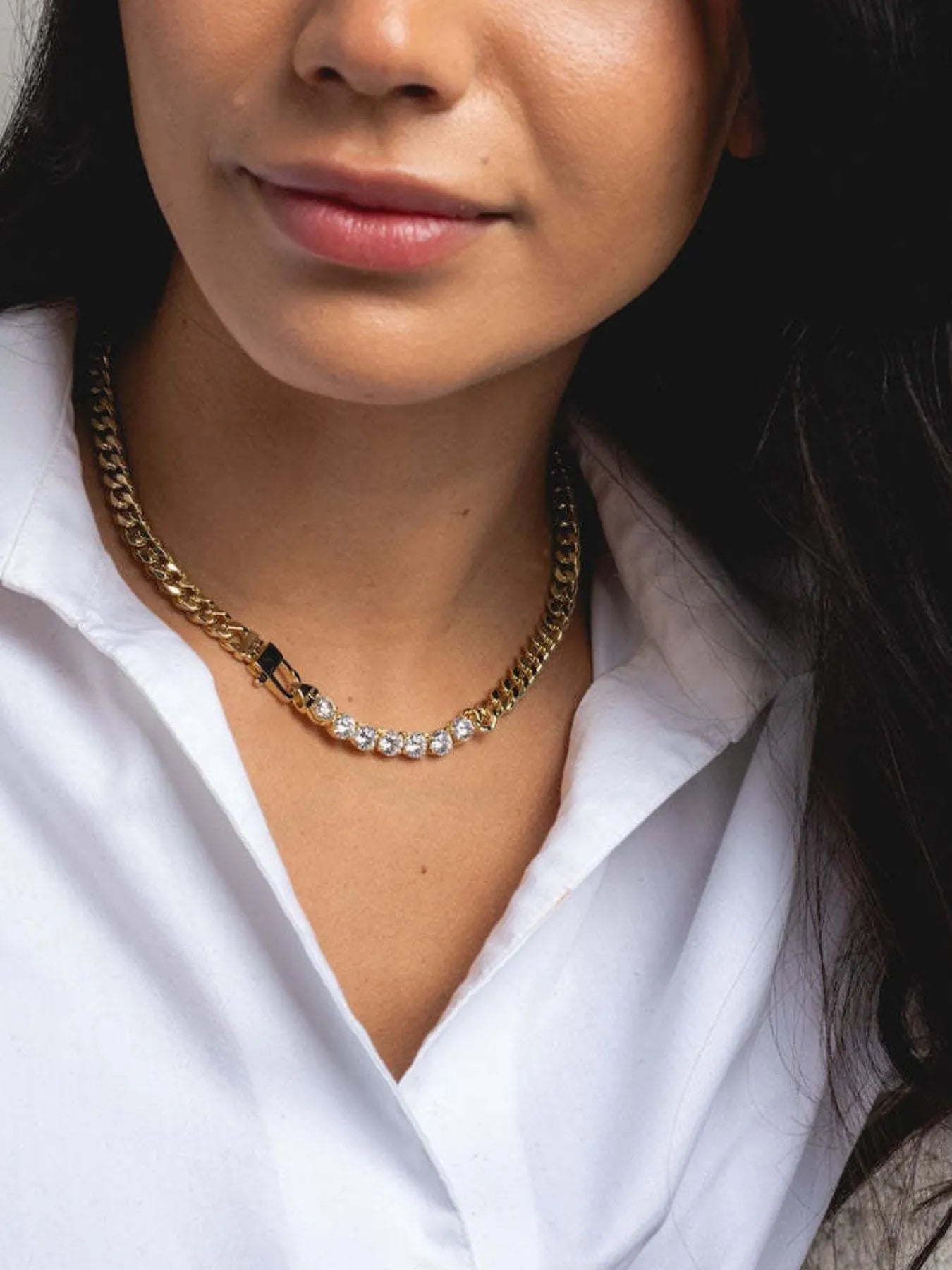 18K Gold-Plated Zircon Necklace and Bracelet Jewelry Set - Premium Necklace from Trendsi - Just $17.84! Shop now at Craftklart.store