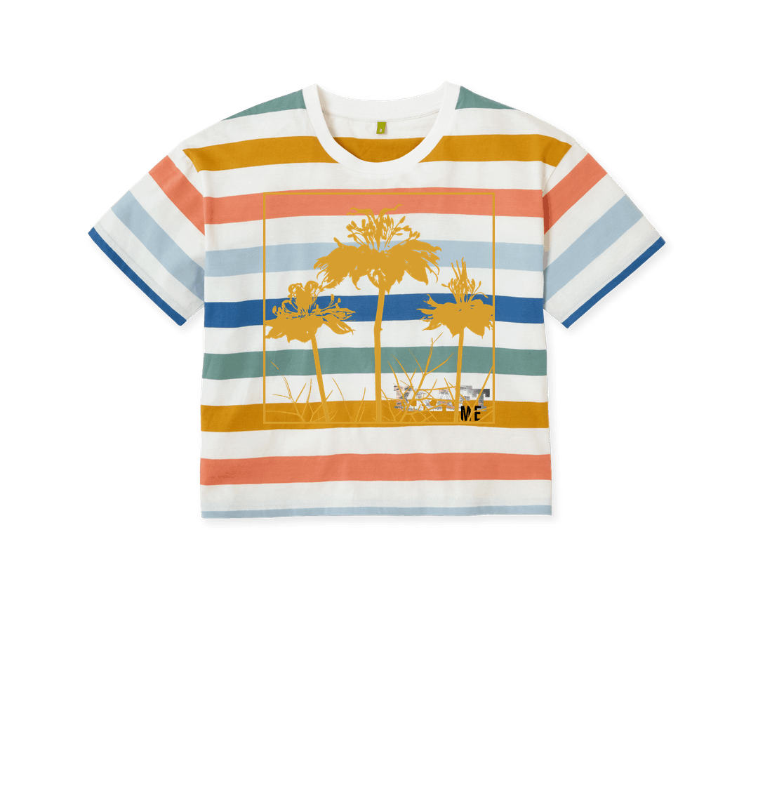 Multicolour Stripes Printed T-shirt Front