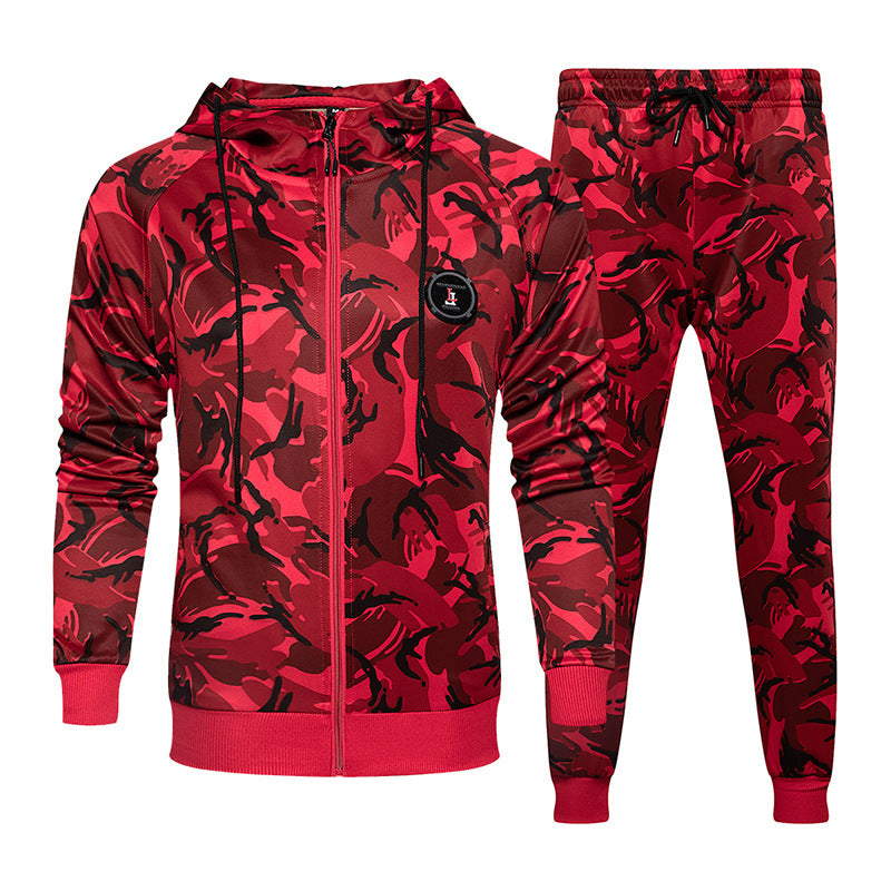 Men's hooded camouflage sportswear two-piece suit - Craftklart.store