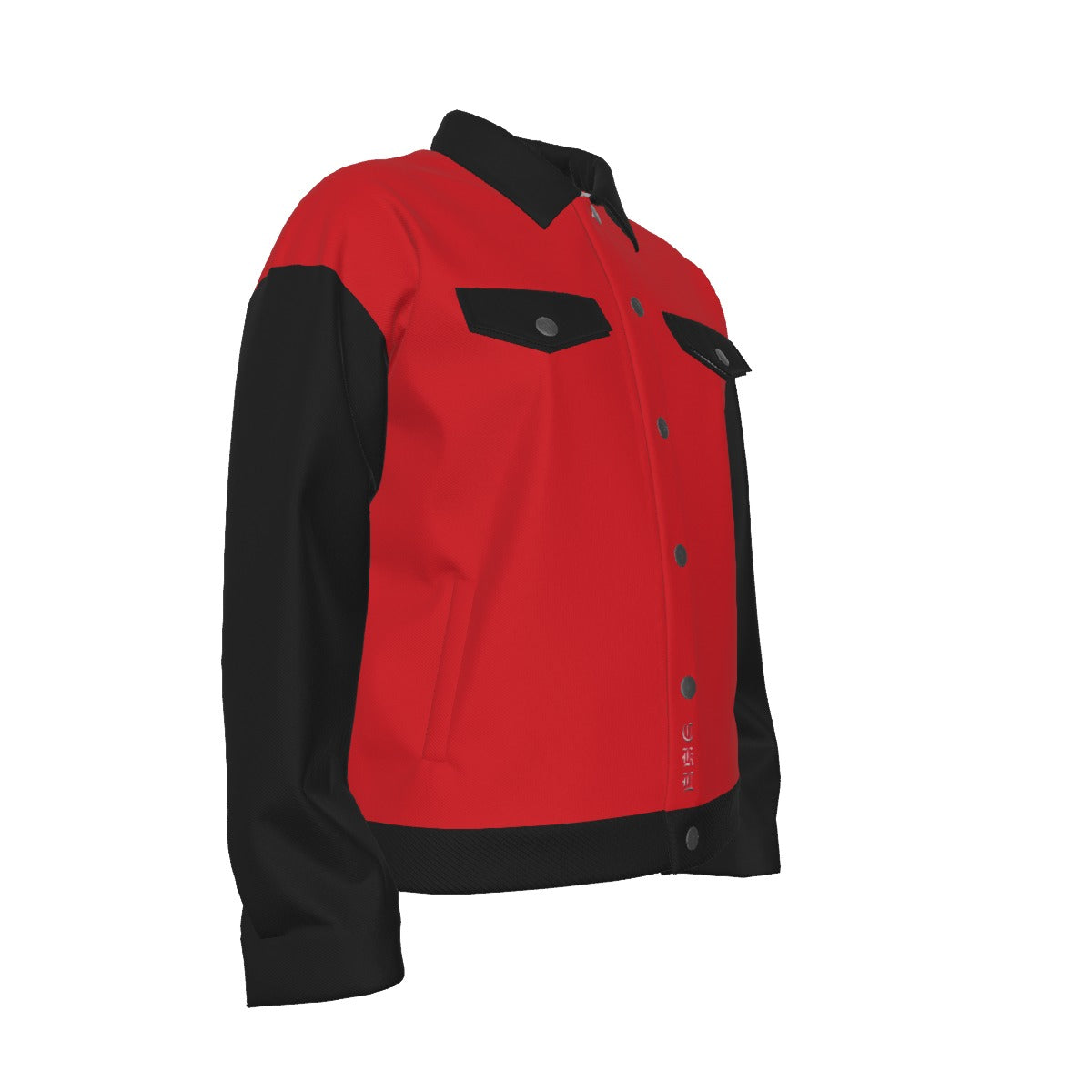 Red CKL All-Over Print Unisex Lapel Jacket | 245GSM Cotton - Premium Jacket from Craftklart.store - Just $49.99! Shop now at Craftklart.store