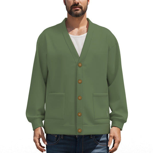 CKL V-neck (AOP) Knitted Fleece Cardigan With Button Closure - Premium Cardigan from Yoycol - Just $48! Shop now at Craftklart.store