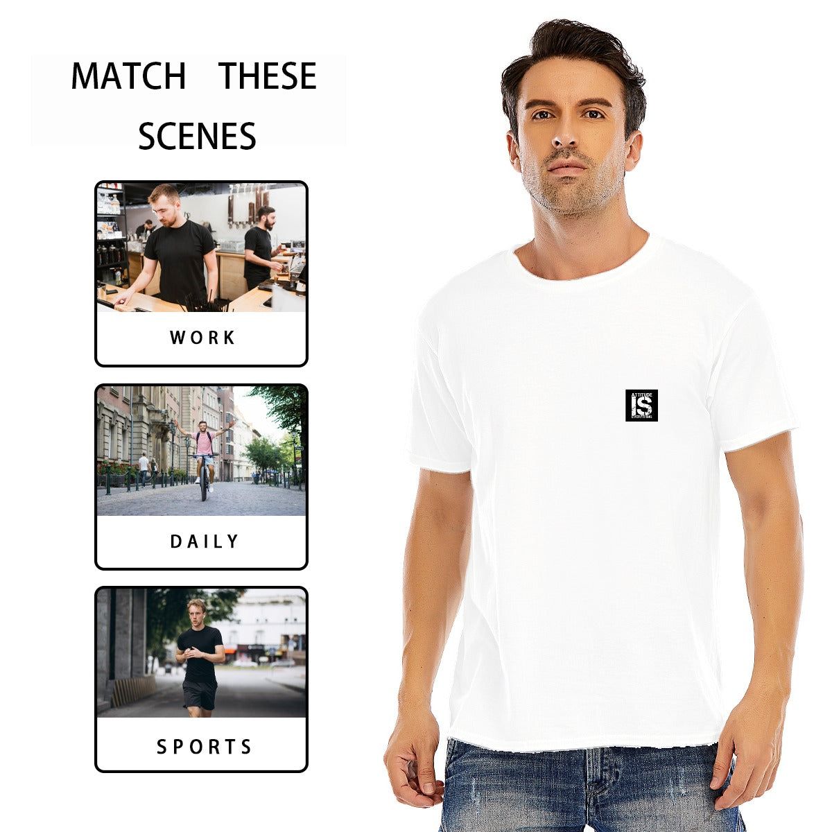 Men's Summer Cotton O-neck Short Sleeve T-shirt