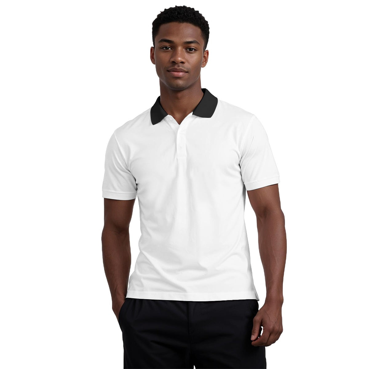 Men's (AOP) Polo Collar Jersey - High Elastic Microfiber, Regular Fit