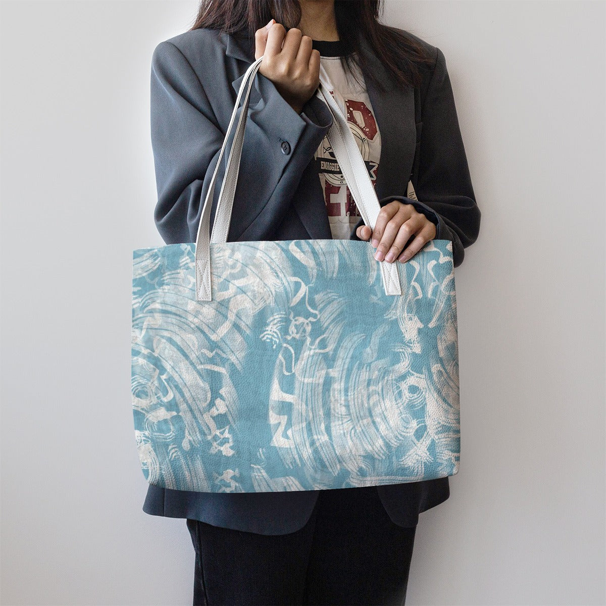 Stylish Blue PU Leather Tote Bag - Premium Handbags from Yoycol - Just $39.89! Shop now at Craftklart.store