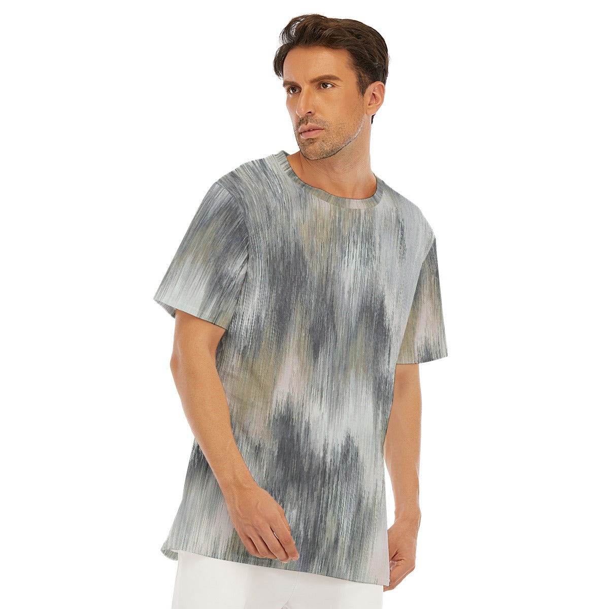 Grey Urban All-Over Print Men's O-Neck T-Shirt | 190GSM Cotton - Premium T-shirt from Craftklart.store - Just $22! Shop now at Craftklart.store