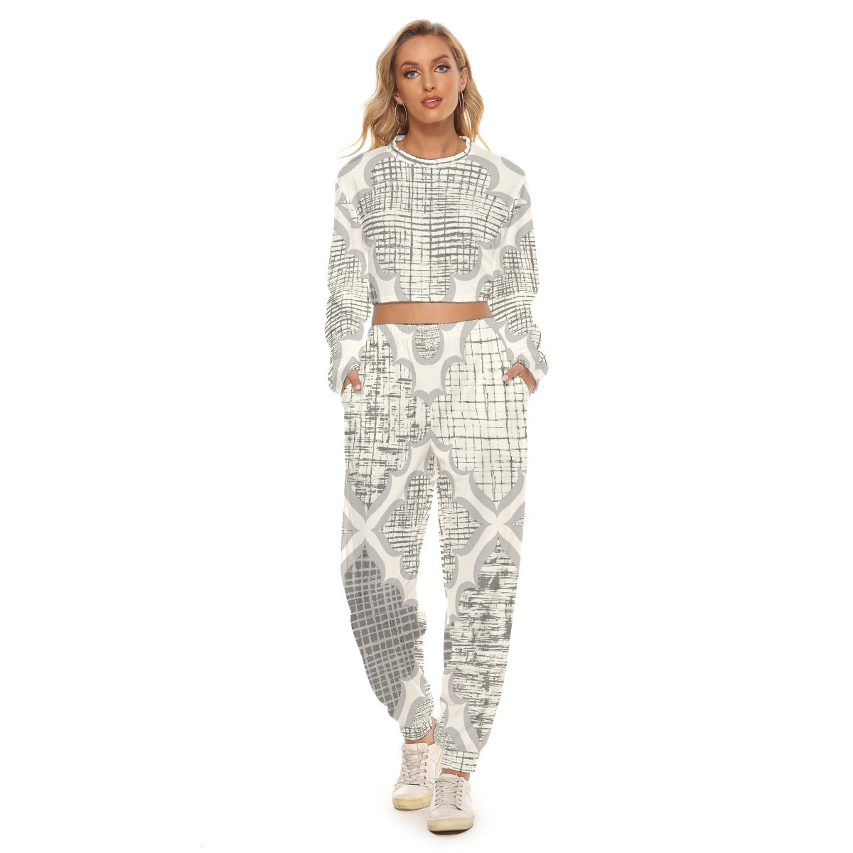 Craftklart Women's Crop1 Sweatshirt Suit - Premium Shirts & Tops from Craftklart.store - Just $39.99! Shop now at Craftklart.store