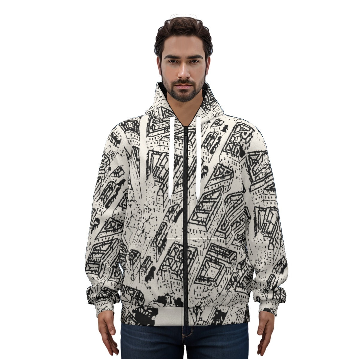 Craftklart (AOP)04 Pullover Hoodie With Zipper Closure | 310GSM Cotton - Premium Hoodies from Yoycol - Just $42! Shop now at Craftklart.store