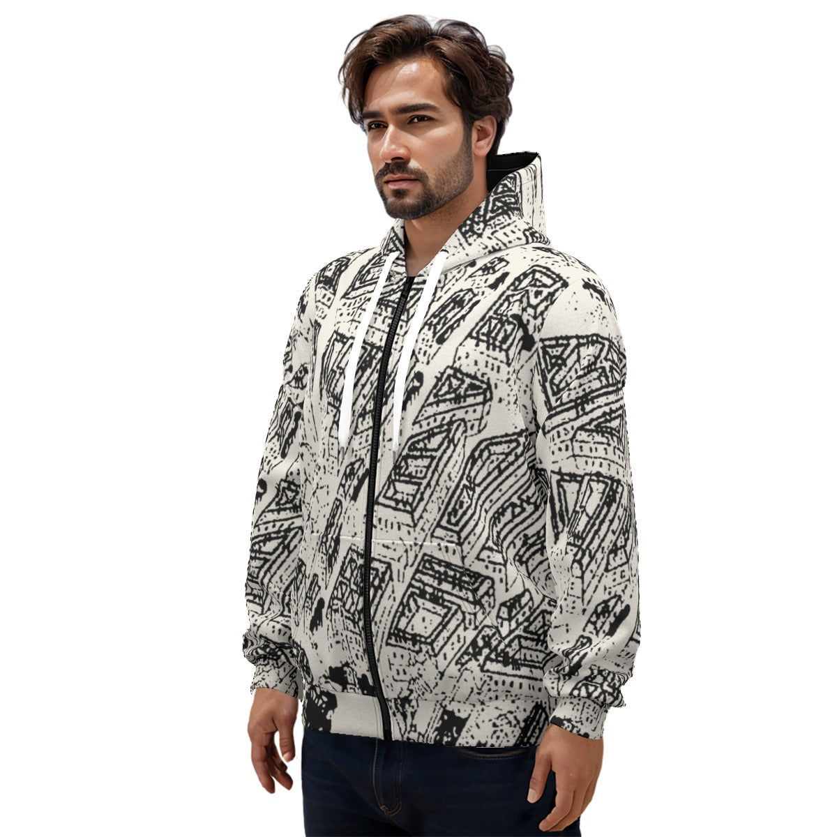 Craftklart (AOP)04 Pullover Hoodie With Zipper Closure | 310GSM Cotton - Premium Hoodies from Yoycol - Just $42! Shop now at Craftklart.store
