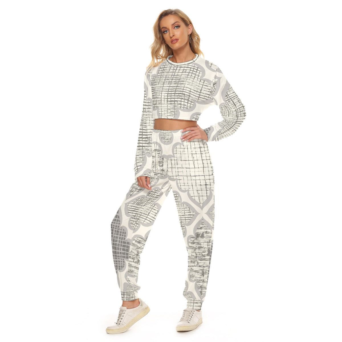 Craftklart Women's Crop1 Sweatshirt Suit - Premium Shirts & Tops from Craftklart.store - Just $39.99! Shop now at Craftklart.store