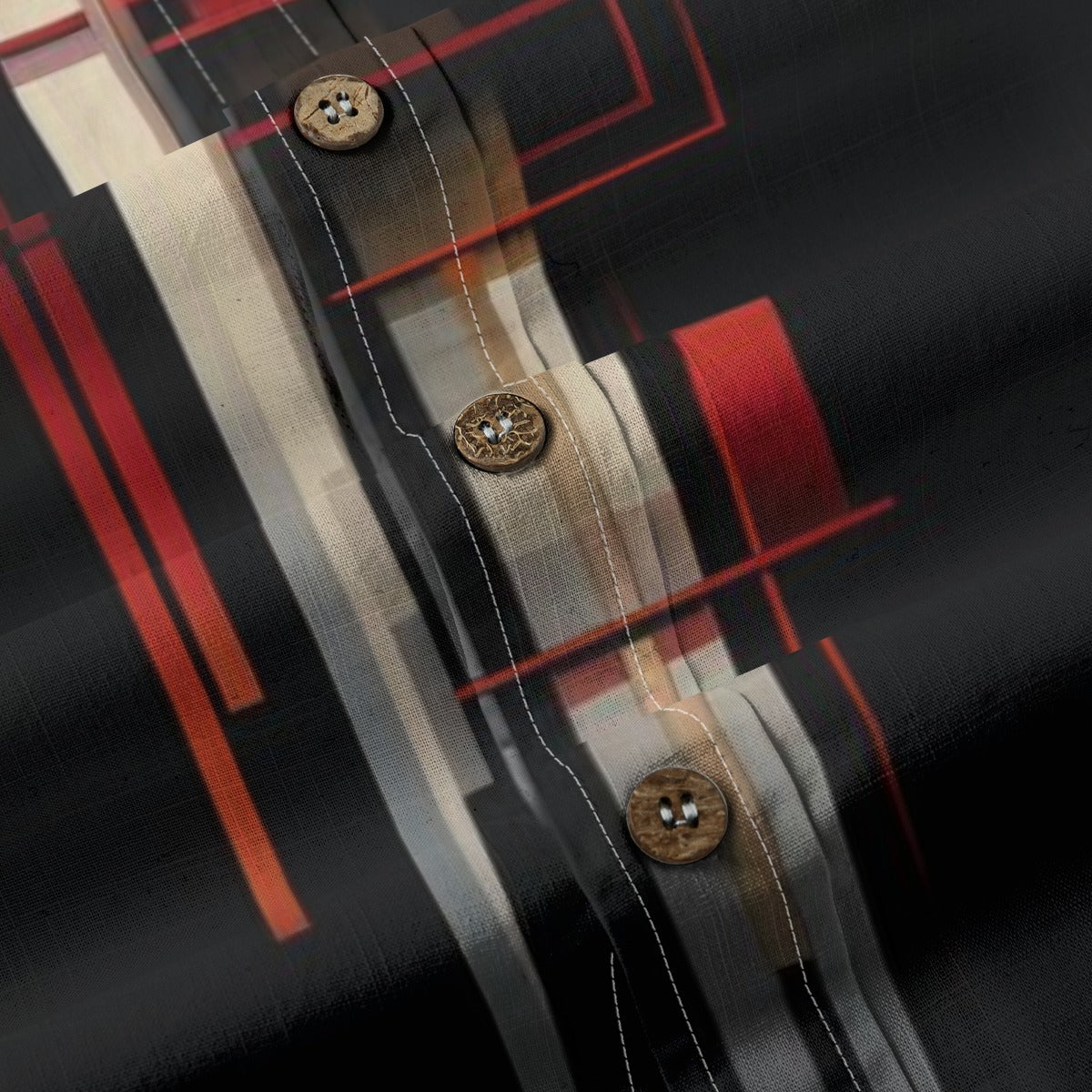 Abstract Urban Men's Short Sleeve Cotton Shirt - Premium Shirt from Yoycol - Just $39! Shop now at Craftklart.store