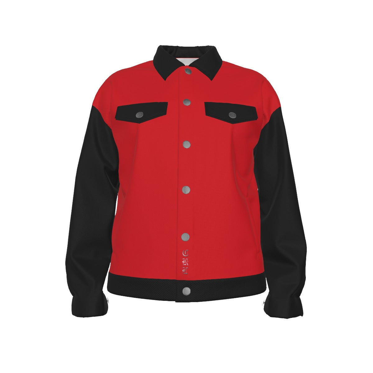 Red CKL All-Over Print Unisex Lapel Jacket | 245GSM Cotton - Premium Jacket from Craftklart.store - Just $49.99! Shop now at Craftklart.store