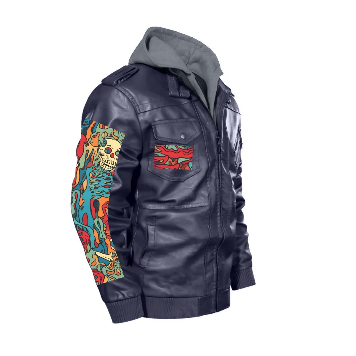 CKL Custom Men's Zip PU Leather Jacket