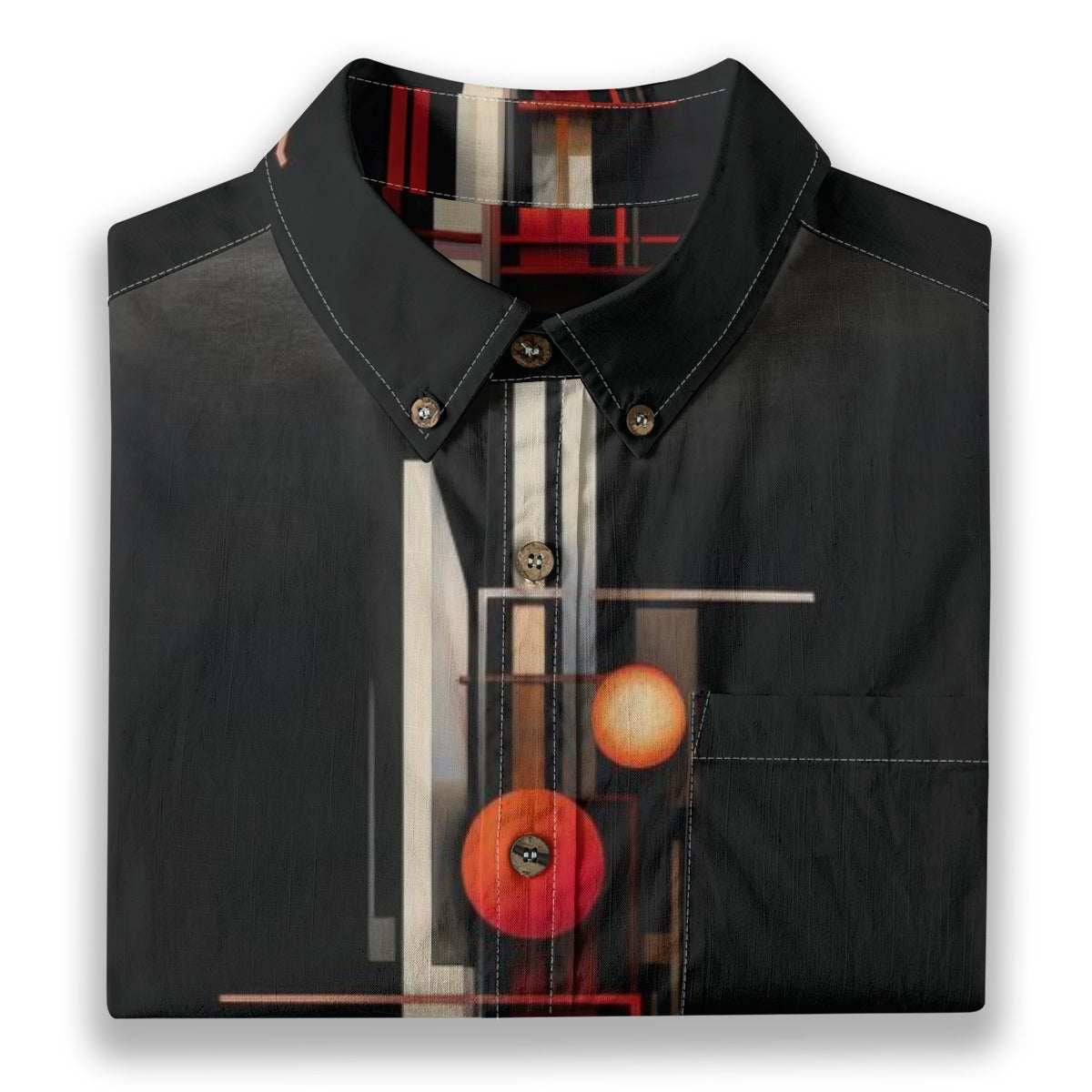Abstract Urban Men's Short Sleeve Cotton Shirt - Premium Shirt from Yoycol - Just $39! Shop now at Craftklart.store