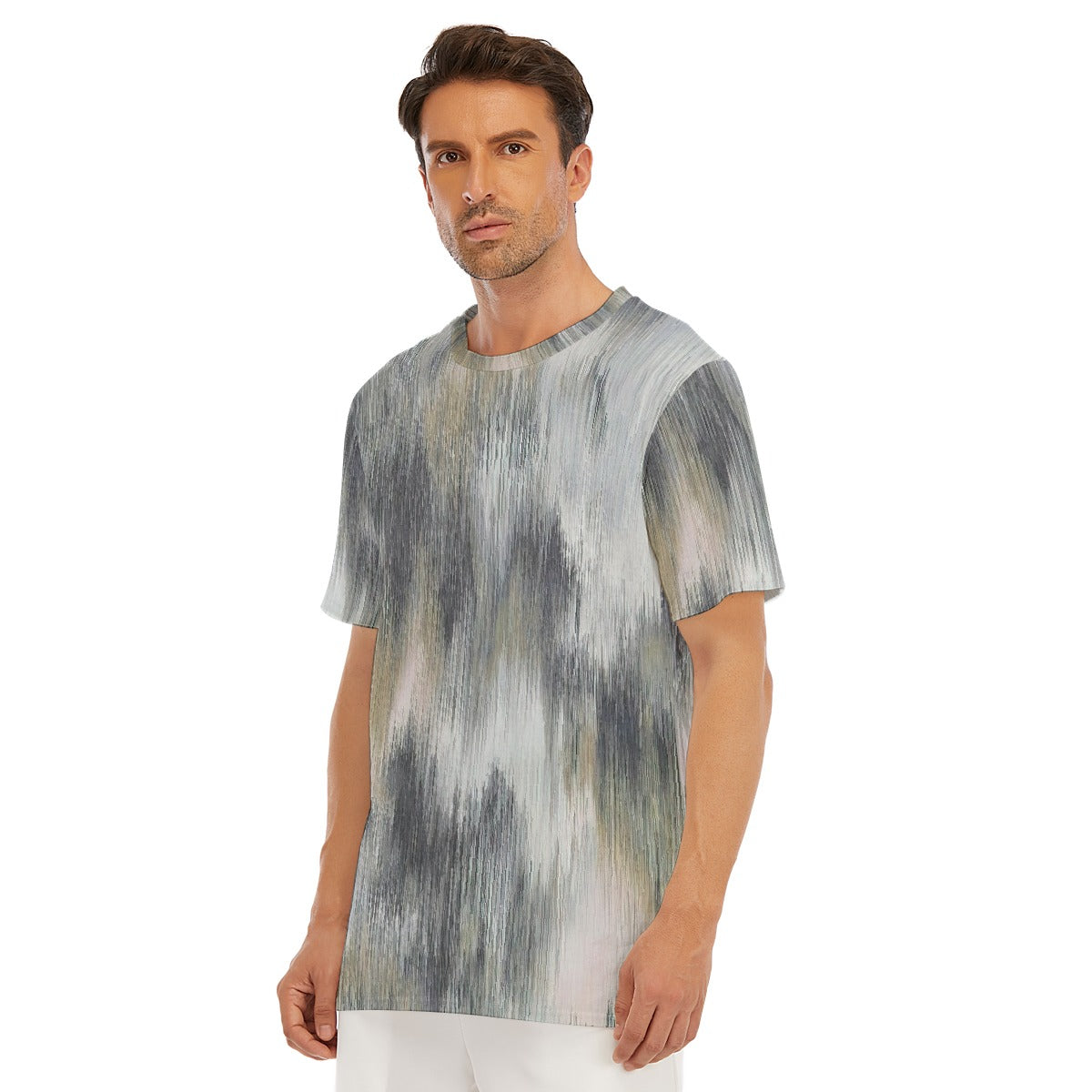 Grey Urban All-Over Print Men's O-Neck T-Shirt | 190GSM Cotton - Premium T-shirt from Craftklart.store - Just $22! Shop now at Craftklart.store