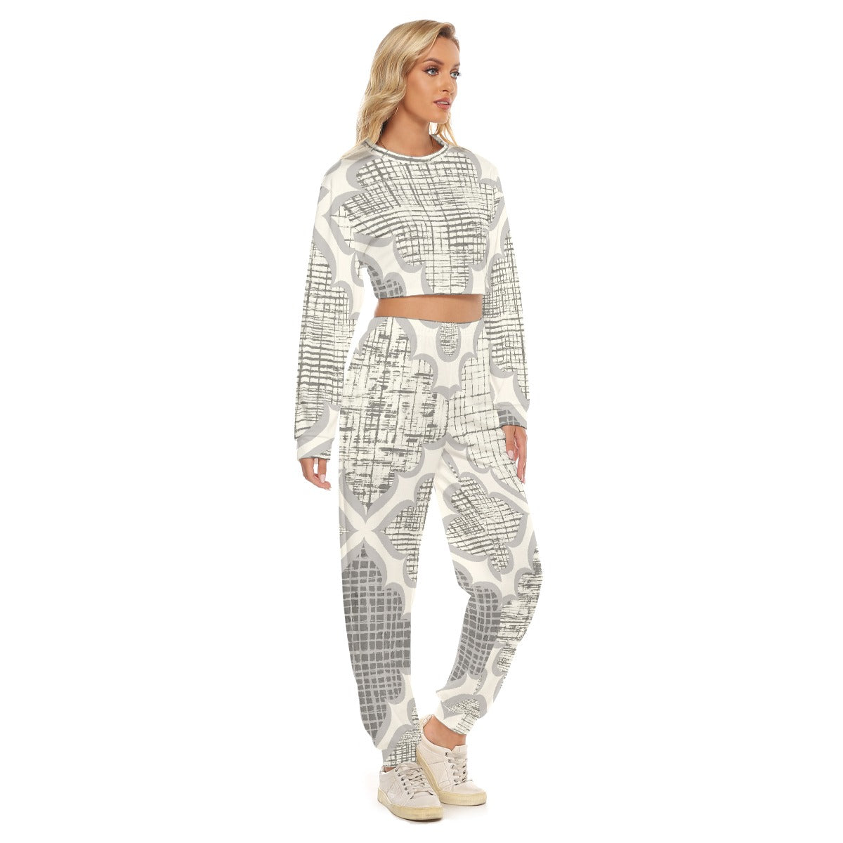 Craftklart Women's Crop1 Sweatshirt Suit - Premium Shirts & Tops from Craftklart.store - Just $39.99! Shop now at Craftklart.store