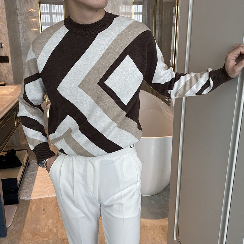 Personalized Trend Loose Round Neck Knit Men's Tops - Craftklart.store