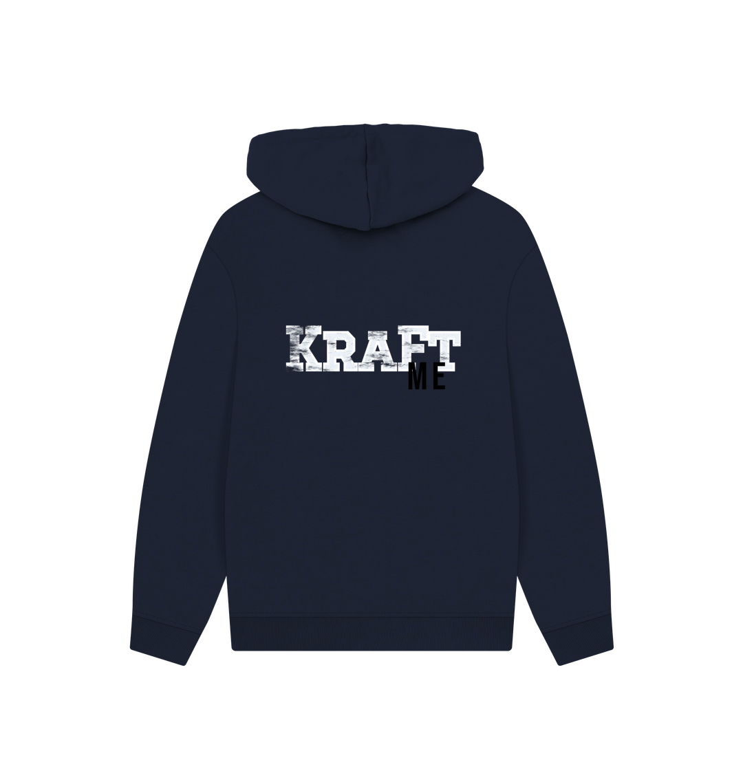 Navy Printed Hoody Back