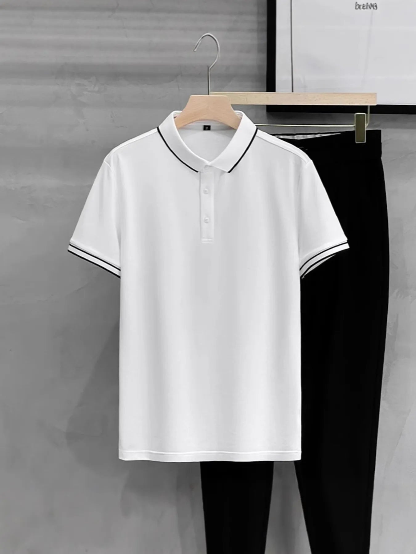 Men's Plus Size Contrast Trim Short Sleeve Polo - Premium Polo Shirt from Trendsi - Just $18.92! Shop now at Craftklart.store