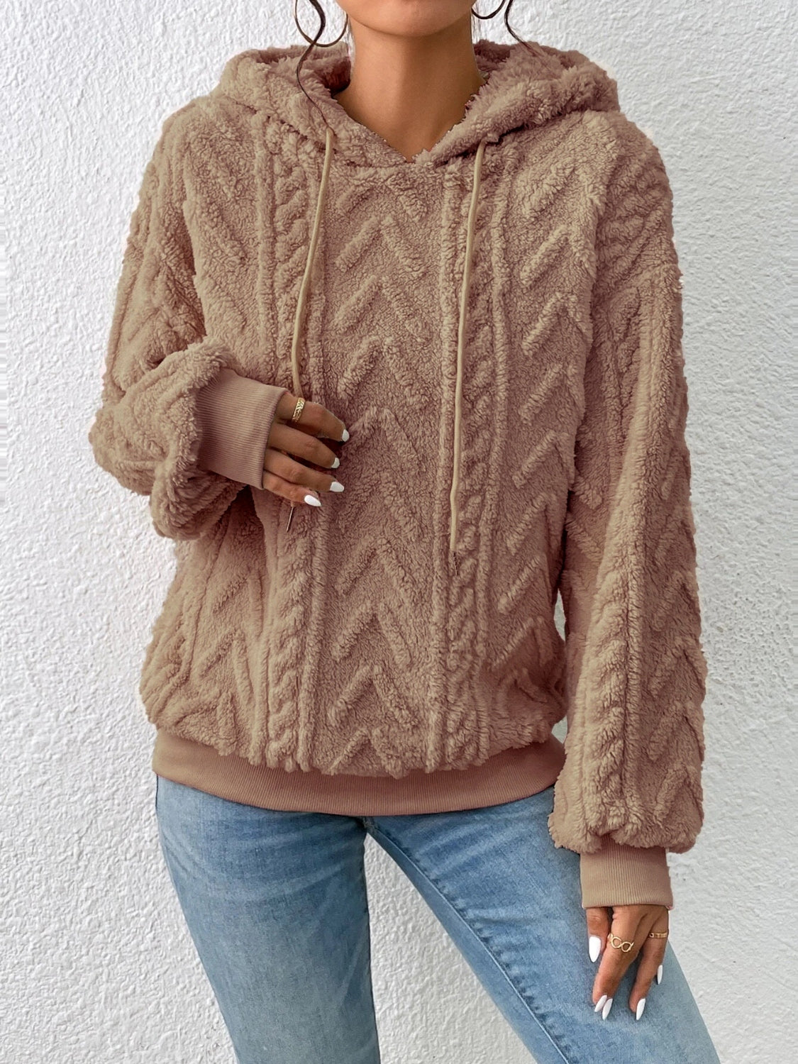 Drawstring Long Sleeve Hoodie - Premium Hoodies from Trendsi - Just $28.74! Shop now at Craftklart.store