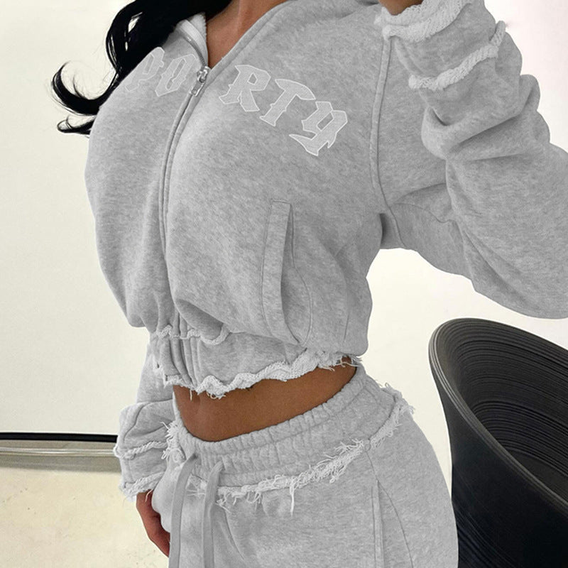 Fashion Waist-controlled Design High Top Sports Trousers Two-piece Set For Women - Craftklart.store