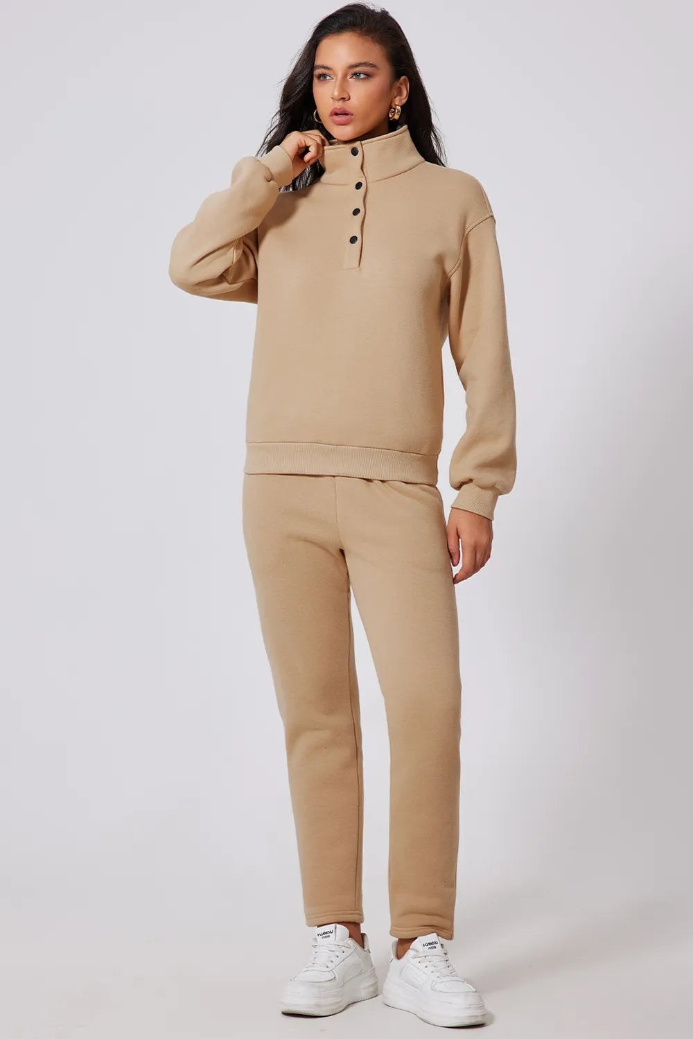 Half Snap Turtleneck Top and Pants Active Set - Premium Activewear from Trendsi - Just $47.48! Shop now at Craftklart.store