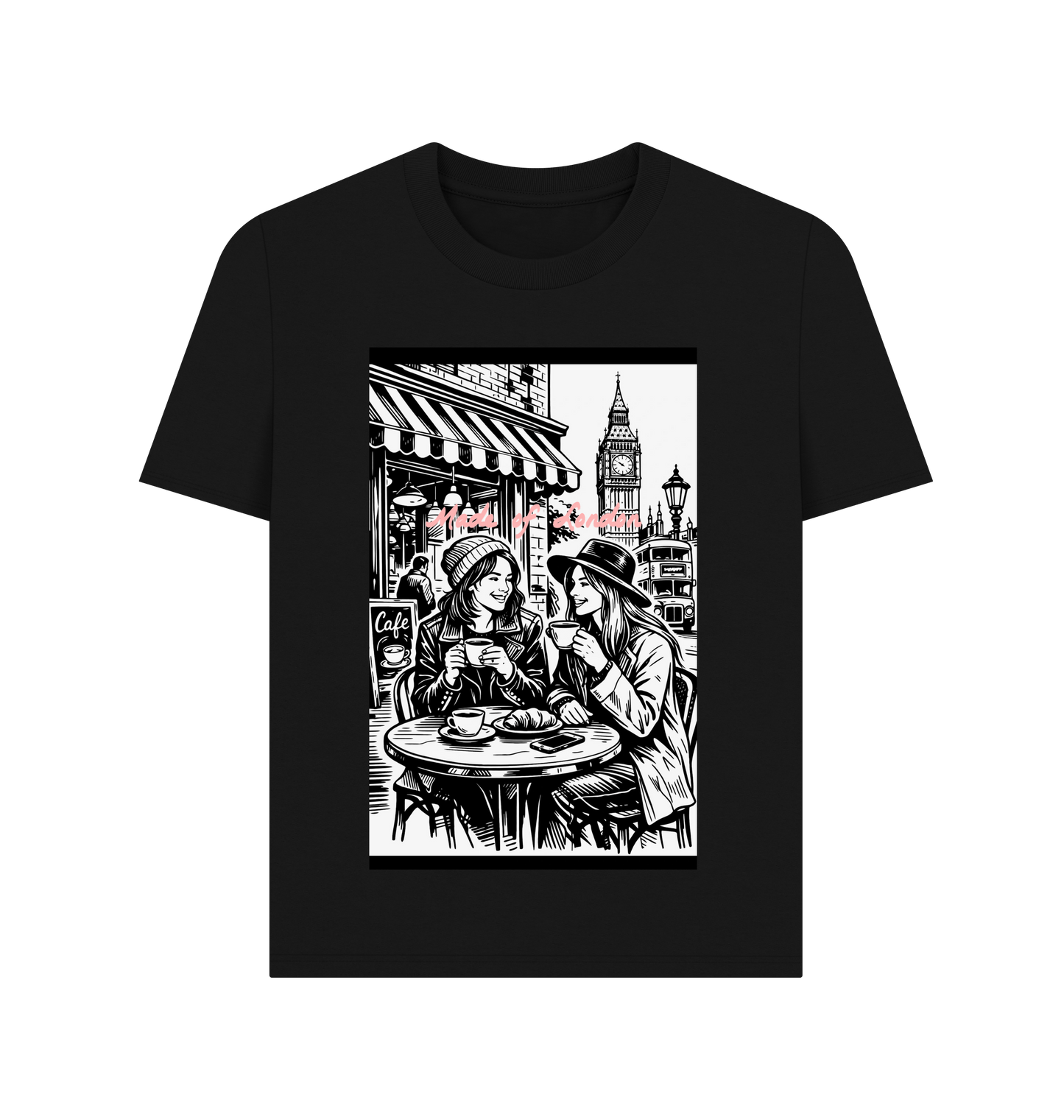 Black Printed T-shirt Front