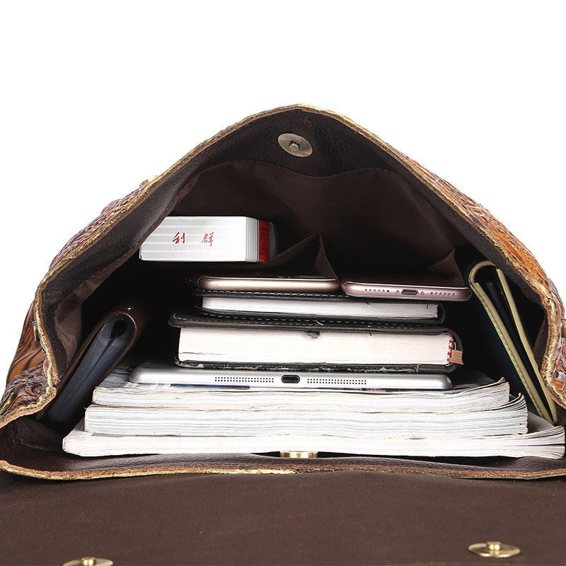 Women's first layer cowhide casual backpack