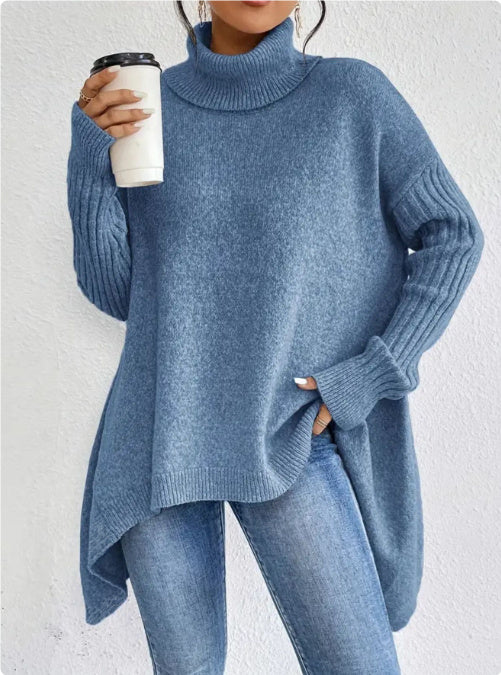 Irregular Turtleneck Sweater
