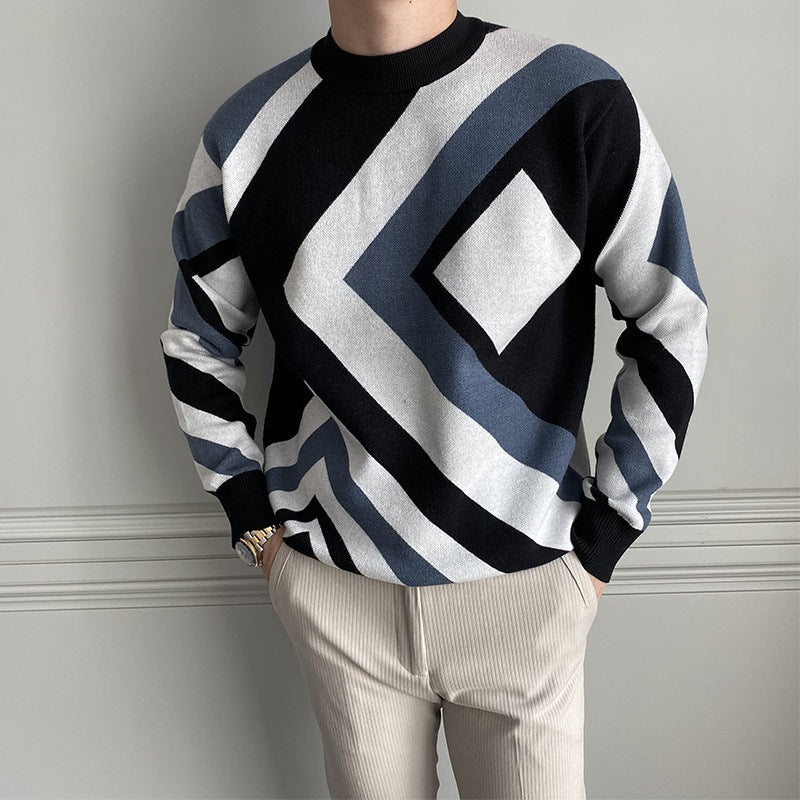 Personalized Trend Loose Round Neck Knit Men's Tops - Craftklart.store