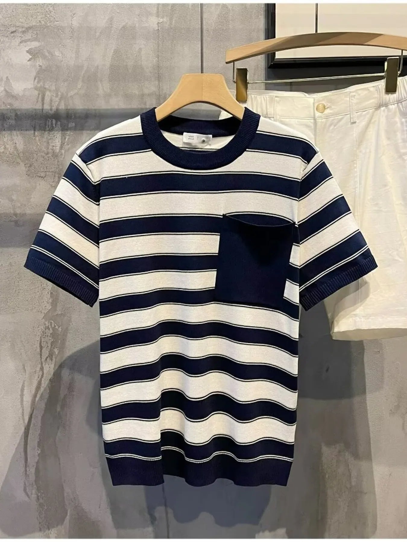 Men's Full Size Classic Striped Pocket T-Shirt Plus Size - Premium T-Shirt from Trendsi - Just $21.85! Shop now at Craftklart.store