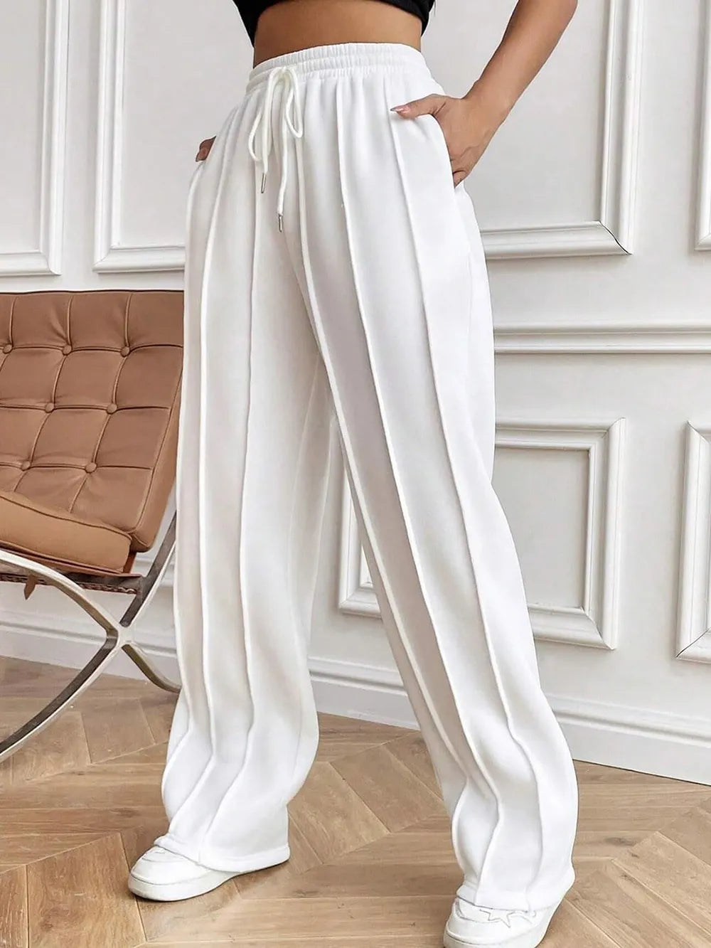Drawstring Elastic Waist Pants with Pockets - Premium Pants from Trendsi - Just $26.74! Shop now at Craftklart.store