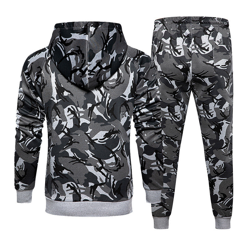 Men's hooded camouflage sportswear two-piece suit - Craftklart.store