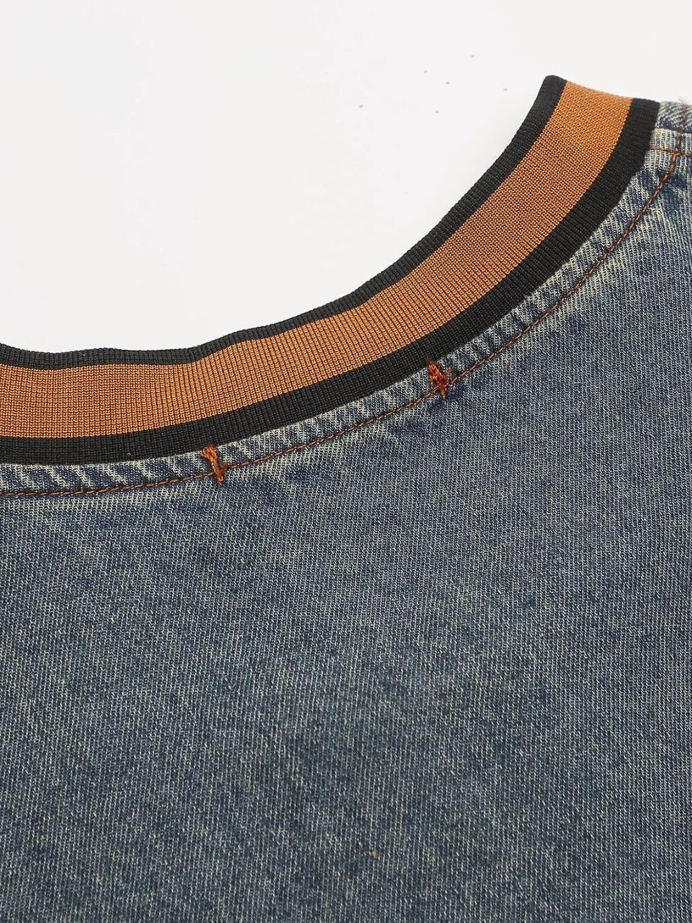 Men's Washed Denim Sports Jersey Sweatshirt - Premium Sweater from Trendsi - Just $83.02! Shop now at Craftklart.store