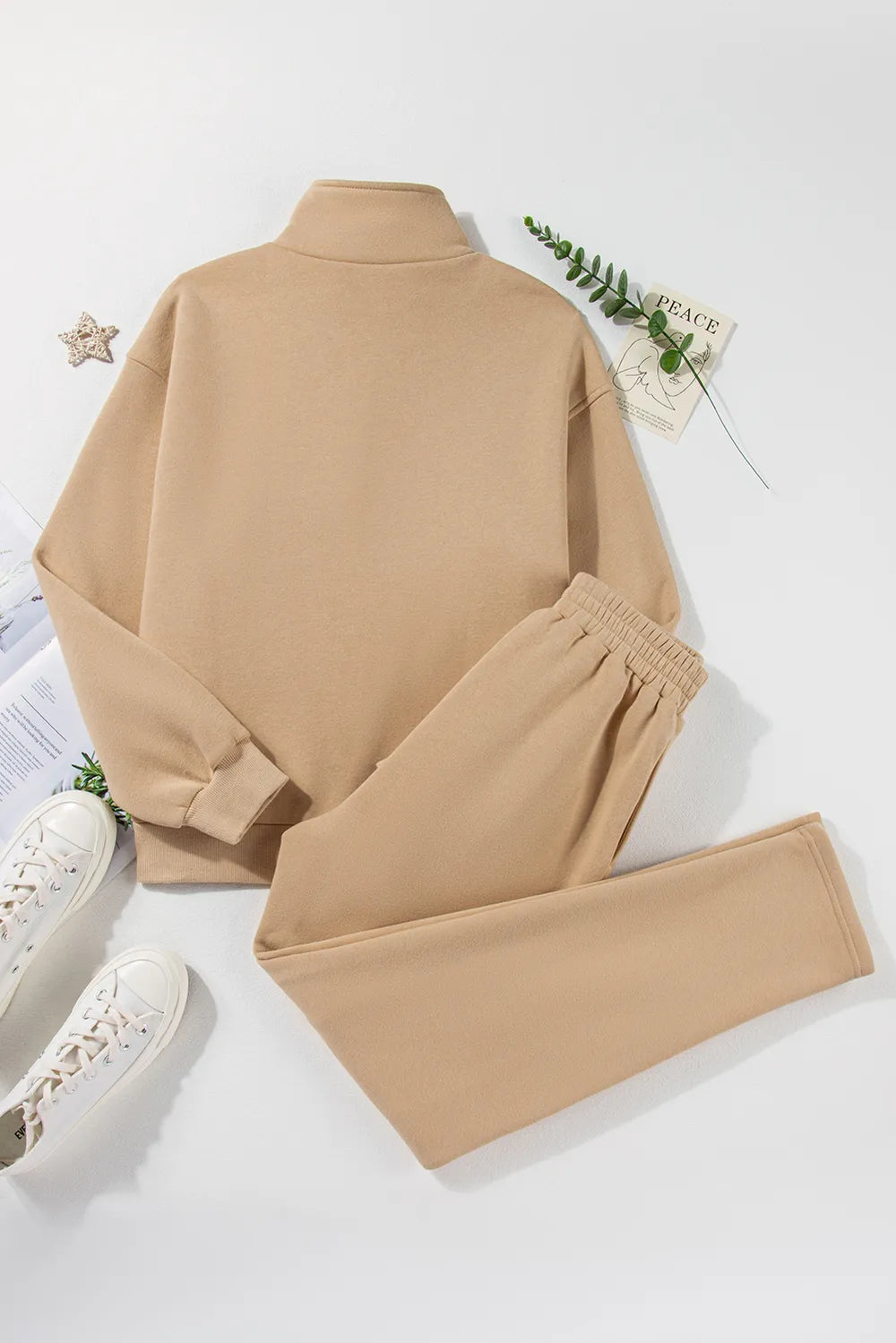 Half Snap Turtleneck Top and Pants Active Set - Premium Activewear from Trendsi - Just $47.48! Shop now at Craftklart.store