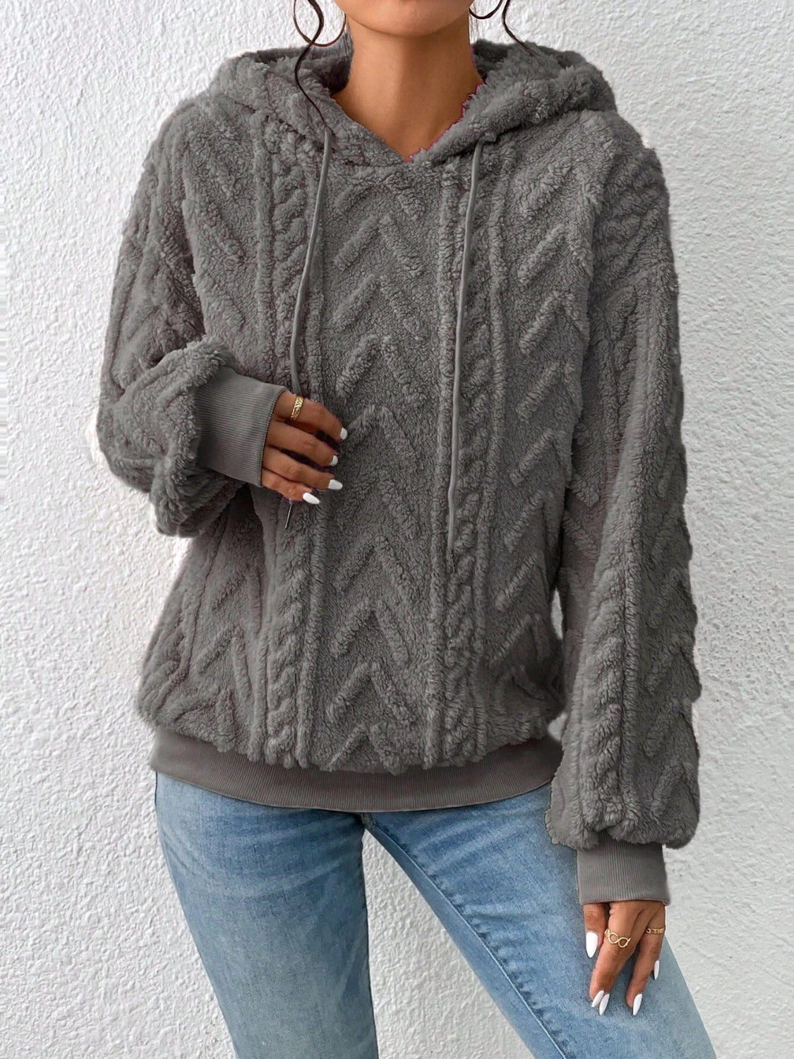 Drawstring Long Sleeve Hoodie - Premium Hoodies from Trendsi - Just $28.74! Shop now at Craftklart.store