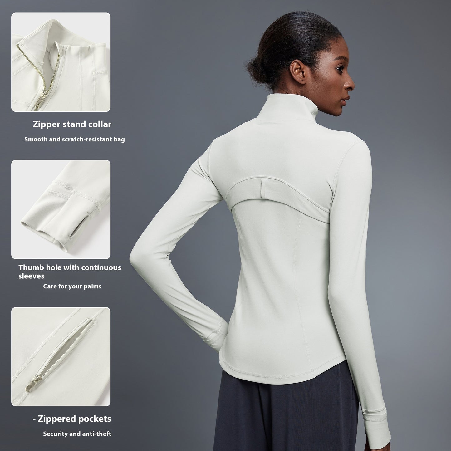 Windproof Stand Collar Yoga Clothes Running Sports Fitness Jacket - Craftklart.store