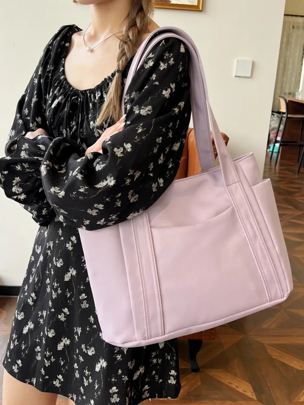 Oxford Cloth Tote Bag with Zipper - Premium from Trendsi - Just $19.05! Shop now at Craftklart.store