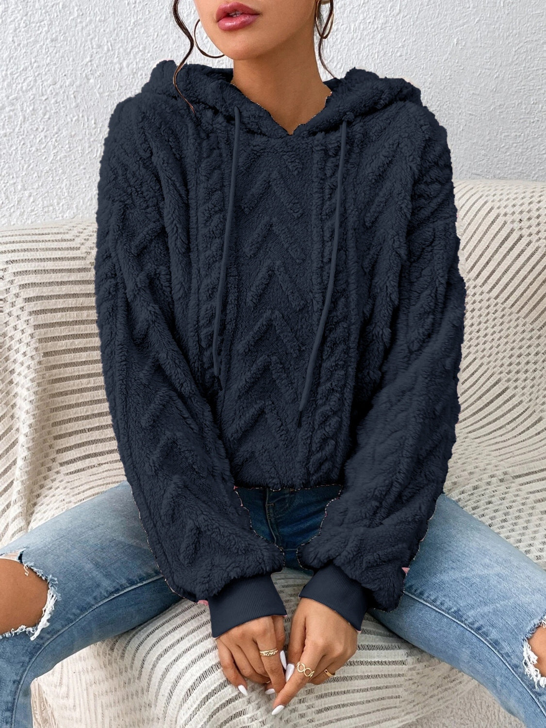 Drawstring Long Sleeve Hoodie - Premium Hoodies from Trendsi - Just $28.74! Shop now at Craftklart.store
