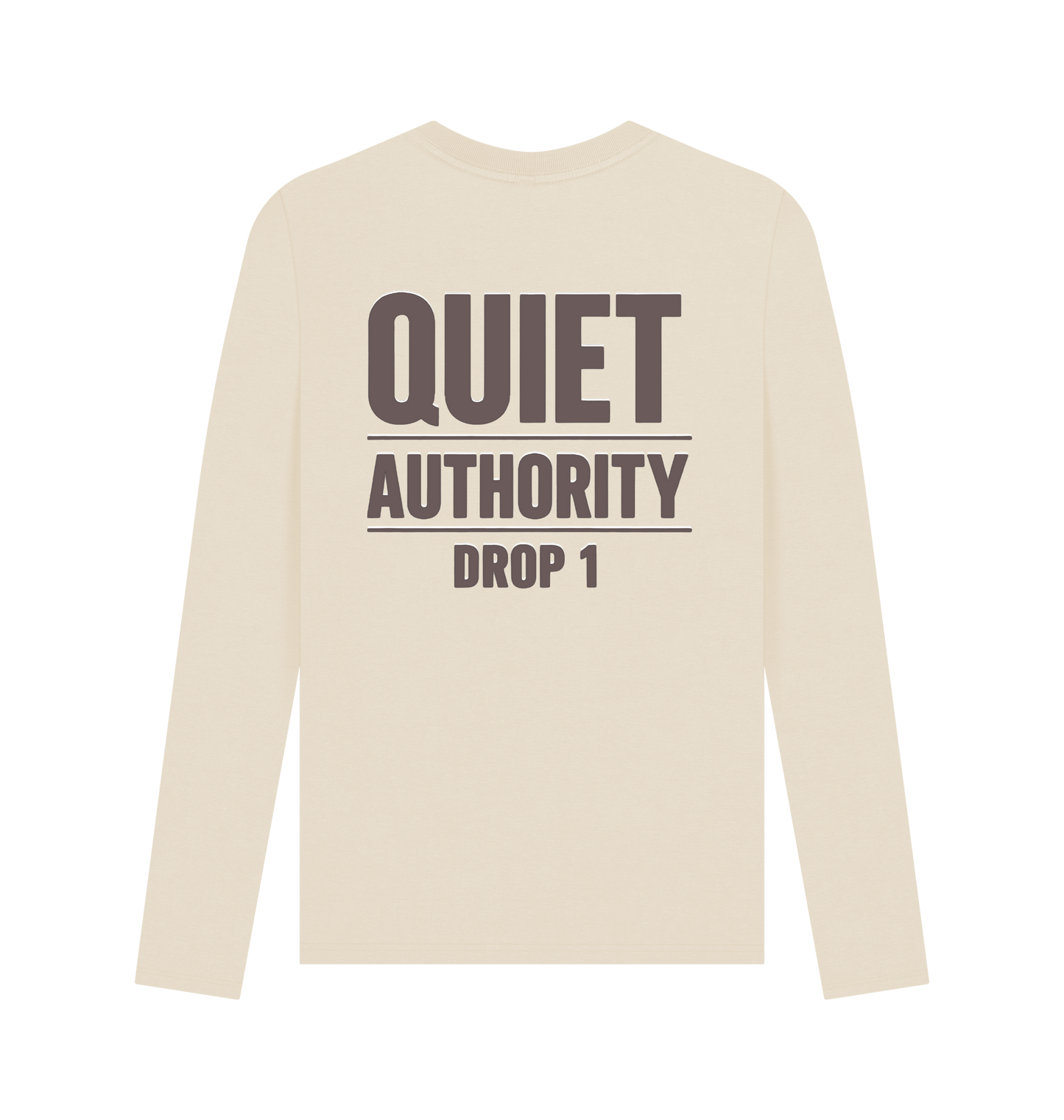 CKL Craftklart Quiet Authority long sleeve organic cotton T-shirt with printed streetwear design, casual and comfortable fit.