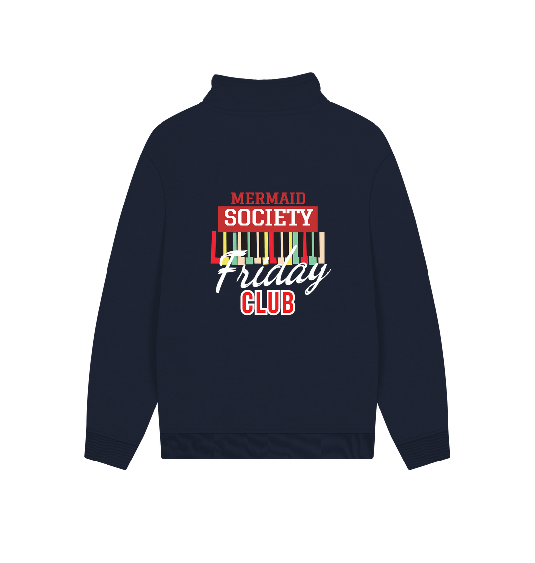 Navy Printed Sweater Back