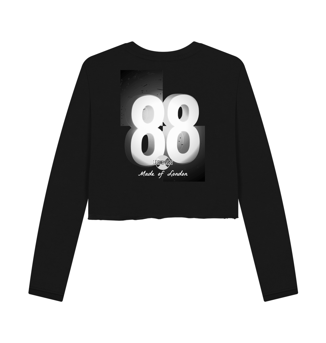 Black Printed Boxy Jumpers Back