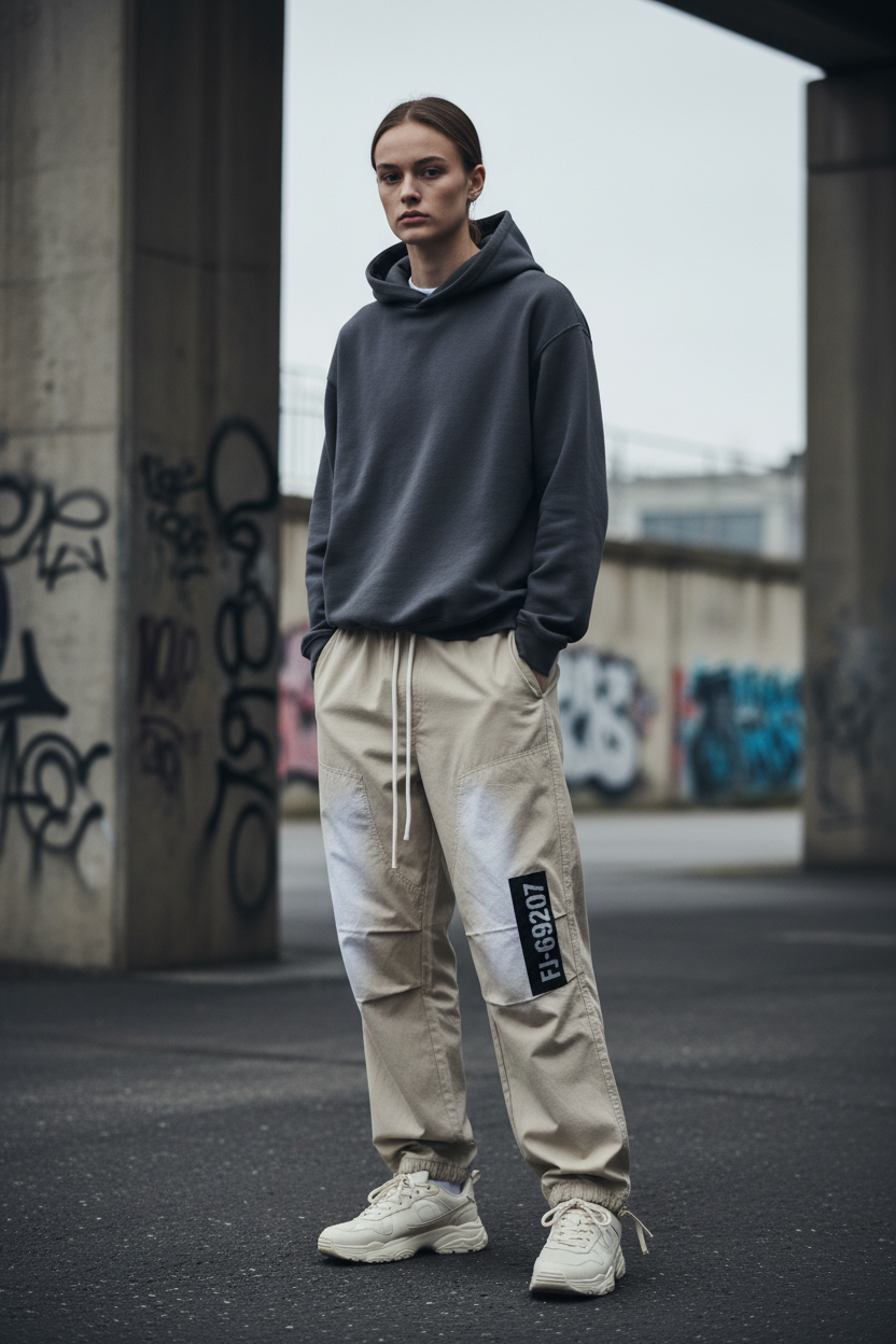 Front view of heavyweight vintage washed Monkey Wash lumberjack work pants in dark denim, showcasing rugged, durable construction.