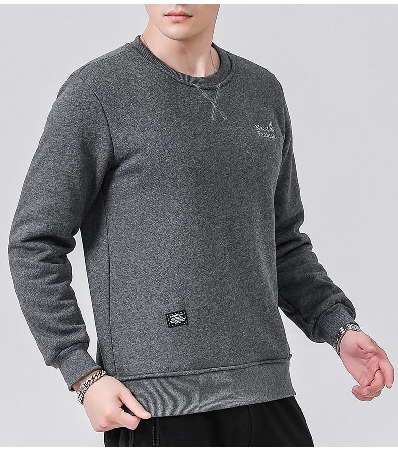 Fleece Lined Thick Round Neck Top - Craftklart.store