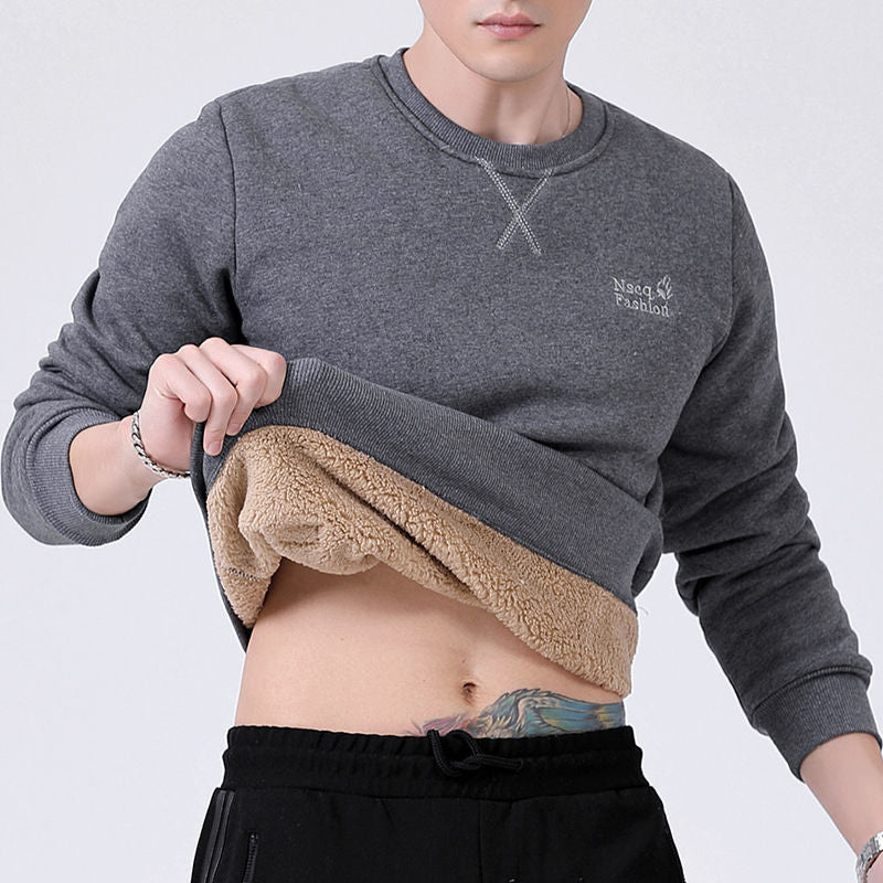 Fleece Lined Thick Round Neck Top - Craftklart.store