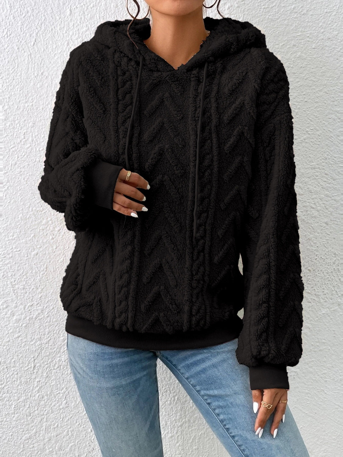 Drawstring Long Sleeve Hoodie - Premium Hoodies from Trendsi - Just $28.74! Shop now at Craftklart.store
